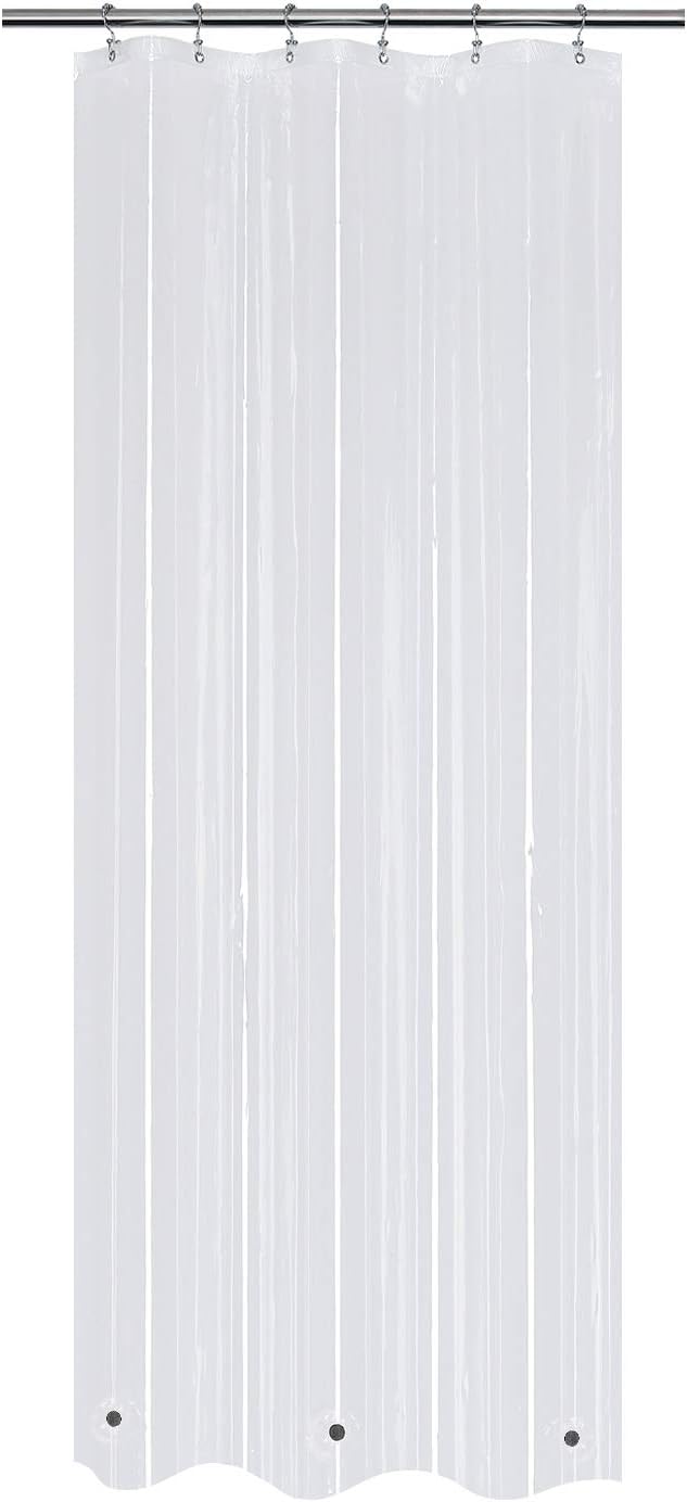 32x72 Stall Size Shower Curtain Liner Clear | 3 Bottom Magnets,7 Rustproof Grommets,Water Proof Heavy Duty PEVA,32W x 72H for Small Bathroom or Shower Stall