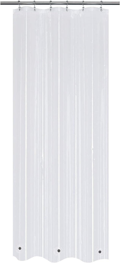 32x72 Stall Size Shower Curtain Liner Clear | 3 Bottom Magnets,7 Rustproof Grommets,Water Proof Heavy Duty PEVA,32W x 72H for Small Bathroom or Shower Stall