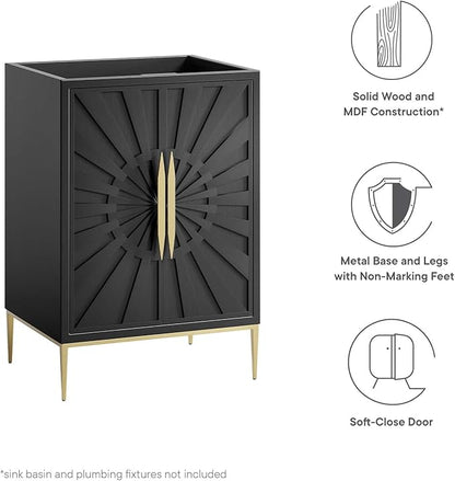 Modway Awaken Bathroom Vanity Cabinet, 24", Black