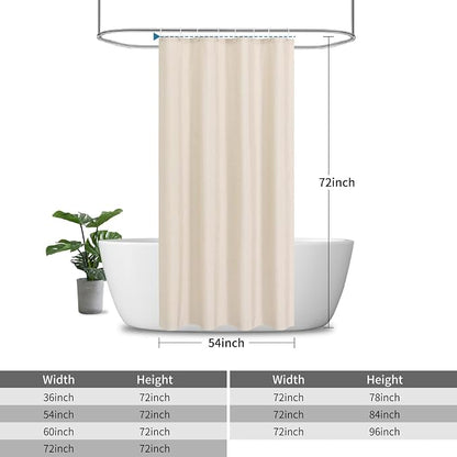 Waterproof Fabric Shower Curtain,No Liner Needed,54x72,Cream | 2-in-1 Design,Linen Textured,100% Waterproof TPU-Laminated Backing,Magnetic Weighted,Machine Washable,For Bathroom,Hotel