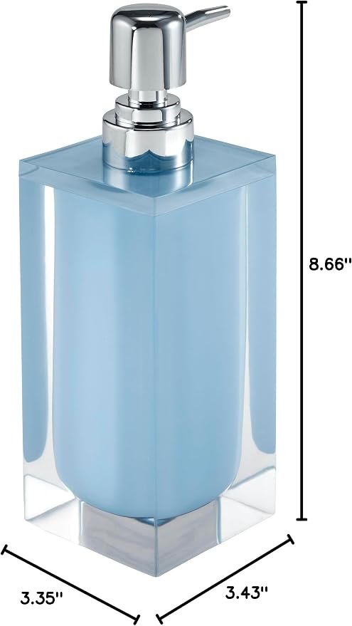 Izod - Lotion Pump/Soap Dispenser, Sleek Resin Countertop Accessories, Dorm Room Essentials, Modern Home Decor (Marina Collection, Blue)