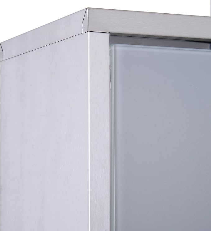 HOMCOM Wall Mounted Medicine Cabinet, Locking Wall Cabinet with 3 Tier Shelves, Stainless Steel Frame and Glass Door, Lockable with 2 Keys, Silver, 12" x 20"