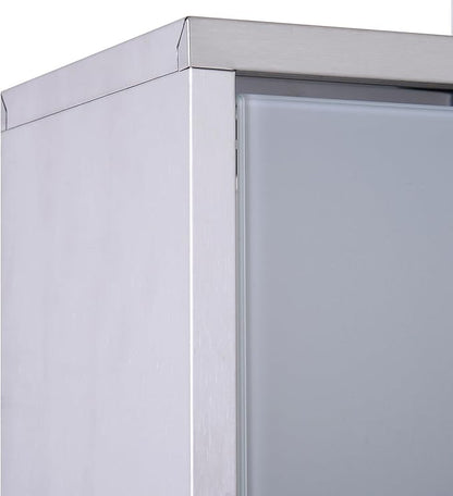 HOMCOM Wall Mounted Medicine Cabinet, Locking Wall Cabinet with 3 Tier Shelves, Stainless Steel Frame and Glass Door, Lockable with 2 Keys, Silver, 12" x 20"