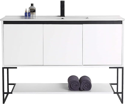 48 Inch Bathroom Vanity with Sink - Modern Knob Free Design, Elegant Space-Saving Solution for Your Bathroom - Durable, Bathroom Vanities for a Contemporary Look - Urbania Collection