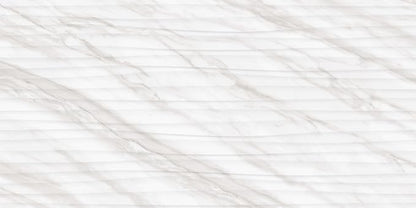 Daltile Perpetuo 12" x 24" Marble Look Ceramic Wave Wall Tile in Satin Timeless White for Kitchen Backsplashes, Living Room or Bathroom Walls (8 PC Per Carton) (15.52 SQFT Per Carton)