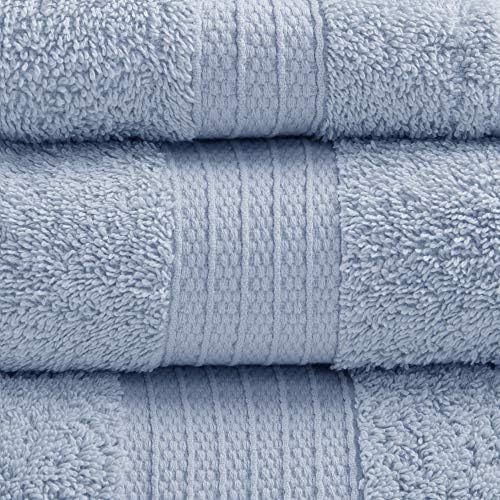 Madison Park Organic Cotton Bath Towel Set Absorbent, 6 Piece, Blue