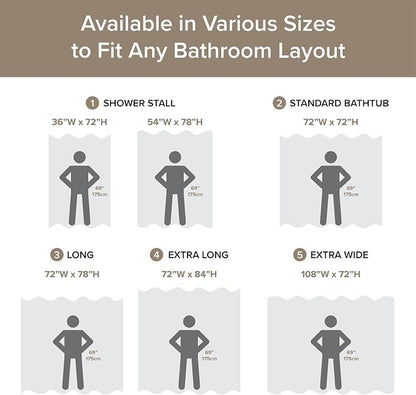 Madison Park Long Shower Curtain for Bathroom, Taupe Ombre, 72" x 78" | Ariana Ombre Cozy, Spa Quality Modern Waffle Weave Contemporary, 3M Scotchgard Treatment, Machine Washable