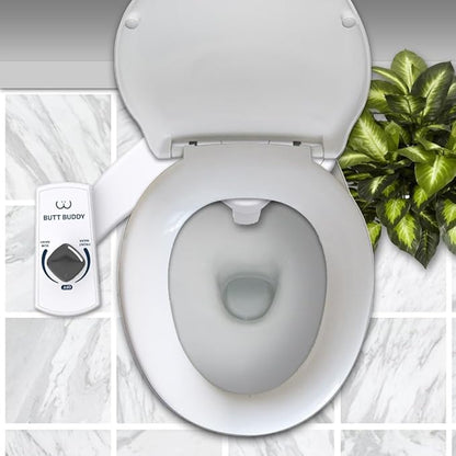 BUTT BUDDY Duo - Bidet Toilet Seat Attachment & Fresh Water Sprayer (Easy to Install | Non-Electric | Dual-Nozzle Cleaning | Gentle Wash | Healthy, Sanitary Bathroom)