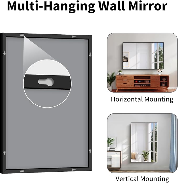 Koonmi Black Bathroom Mirror for Over Sink,Metal Framed 36"x55" Wall Mirror