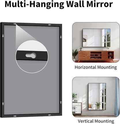 Koonmi Black Bathroom Mirror for Over Sink,Metal Framed 36"x55" Wall Mirror