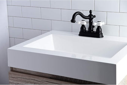 Kingston Brass KB1600PX Heritage 4 in. Centerset Bathroom Faucet, Matte Black