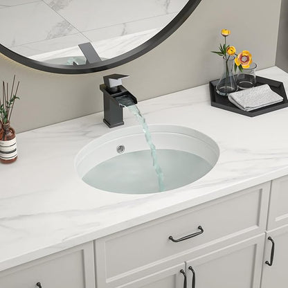 Undermount Oval Bathroom Sink 20''x16'' White Porcelain Ceramic Under Counter Sink for Bathroom Vanity, Small Bathroom Remodel and Replacement