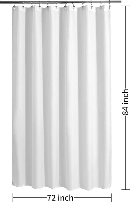 ALYVIA SPRING Extra Long Waterproof Fabric Shower Curtain Liner White 72x84 | 2 Magnets, Soft Cloth & Hotel Quality, Machine Washable, Light-Weight, Extra Long Size