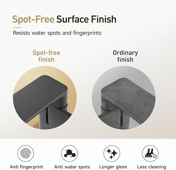 Modern Single Hole Bathroom Faucet | 5.3" Matte Black Luxury Vessel Sink Faucet with Solid Brass Body, Spot-Free Finish & Anti-Splash Design | Premium Ceramic Valve, 2 Pack | 1 or 3 Hole