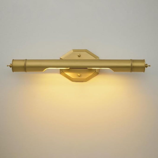 Antique Brass Picture Light Hardwired - 19 In Gold Art Deco Vintage Lights Over Mirror Portrait Pictures Frame - Wall Sconces Lighting Fixtures for Museum Bathroom Vanity Gallery Artwork Library Above