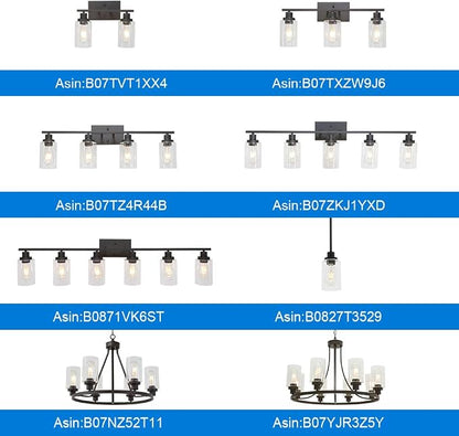 MELUCEE 6-Light Bathroom Vanity Light Fixture Vintage Oil Rubbed Bronze | Industrial Wall Sconce Lighting with Clear Glass Shade for Living Room Bedroom Kitchen (Patent No.: US D963914 S) 45.3 Inch