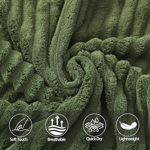 4 Piece Bath Towels, 30"x60" Microfiber Towels Set, Olive Green