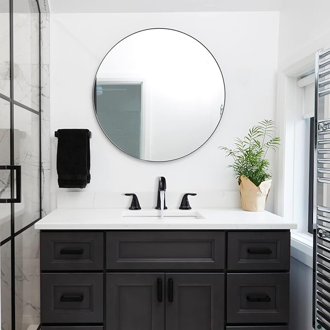 Widespread Bathroom Sink Faucet, ALEASHA Matte Black Bathroom Faucet with Pop Up Drain, Washroom Sink Faucets 3 Holes for RV/Vanity Camper, 304 Stainless Steel Tap with Lead-Free Supply Lines