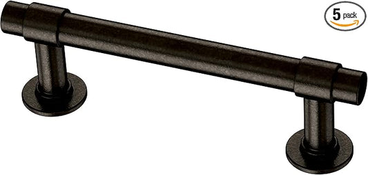 Franklin Brass Francisco (5-Pack) Cabinet Handles 3' Hole Center Soft Iron Kitchen Drawer Pulls Dresser, Furniture Hardware P29520K-SI-B1