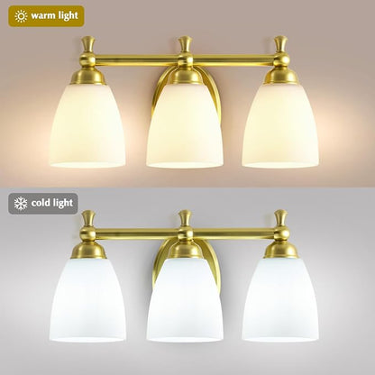 EJIAXIN 3 Light Bathroom Vanity Light,Gold Bathroom Lighting Fixtures Over Mirror Modern Bathroom Light Fixtures for Living Room Bathroom Bedroom Cabinet About Mirror