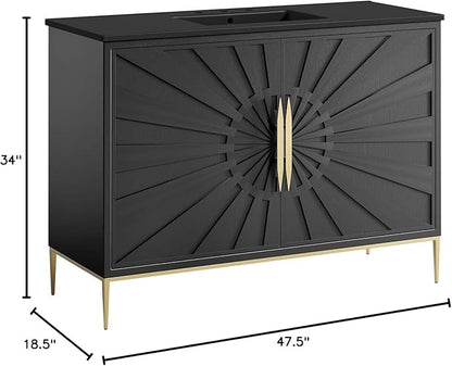 Modway Awaken Bathroom Vanity Cabinet, 48", Black Black