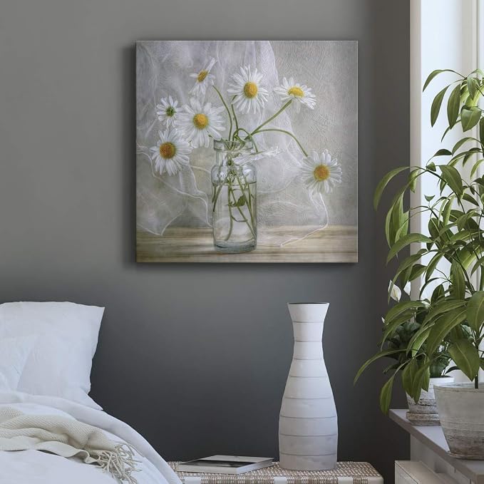 Renditions Gallery Daisies Wall Art, Premium Gallery Wrapped Canvas Decor, Ready to Hang, 16 in H x 16 in W, Made in America Print