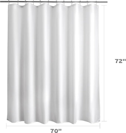 Titanker Waterproof Fabric Shower Curtain Liner Washable, Cloth Shower Liner with Magnets, White Shower Liner Soft Fabric, Lightweight Shower Curtain Liner, 70x72 Inches