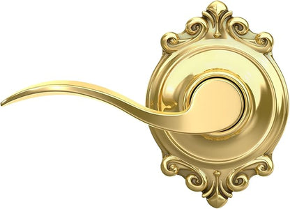 SCHLAGE Accent Lever with Brookshire Trim Hall and Closet Lock in Bright Brass