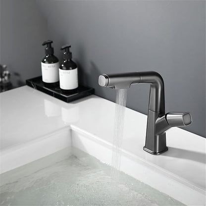 Modern Brushed Gold Bathroom Faucet for Sink Single Handle Lavatory Faucet with Pull and Lift Design Stylish Vanity Faucet for 1 Hole Bathroom Sink，Chrome