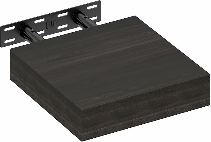 Furinno Tanna Floating Shelves for Wall, 9 x 9 Wall Shelf, Single Set Wall Mounted Floating Shelf with Invisible Bracket, 2-Inch Thick, for Bathroom, Living Room, Bedroom, Home Office, Tobacco Oak