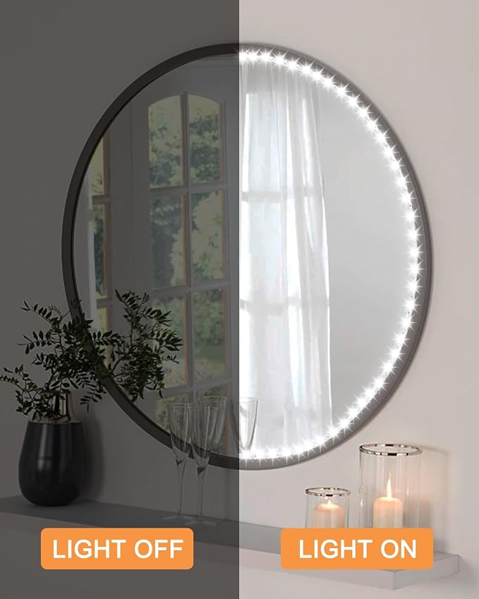 Daymeet Motion Sensor Led Vanity Mirror Lights, 13ft Motion Activated Led Lights for Mirror, Adjustable Color & Brightness Flexible Strip Lights for Mirror, for Makeup Vanity Table & Bathroom Mirror