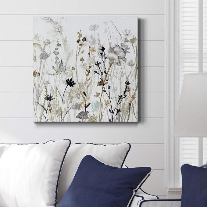 Renditions Gallery Wildflower Mist Wall Art, Premium Gallery Wrapped Canvas Decor, Ready to Hang, 16 in H x 16 in W, Made in America Print
