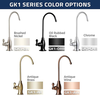 iSpring GK1-AB Reverse Osmosis Drinking Water Faucet, High Spout RO Faucet for Under Sink Water Filtration Systems,Antique Brass