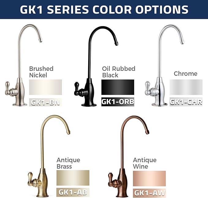iSpring GK1-ORB Reverse Osmosis Drinking Water Faucet, High Spout RO Faucet for Under Sink Water Filtration Systems Oil Rubbed Black