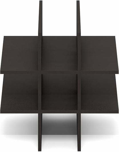 Furinno Cubicle Cube Insert, 9-Compartment Cube Organizer, Geometric Shelf Accessory, Fits into Furinno Triple Thick Cubes, IKEA Kallax, for Organizers and Storage, Black Dark Oak