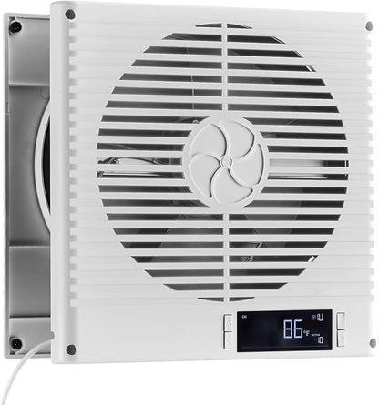VEVOR Room to Room Fan, Two-Way Airflow Through-the-Wall Fan 8" with Remote, Temperature Control, 305 CFM 10-Speed Ventilation Quiet Vent for Bathroom, Laundry Room and Indoor
