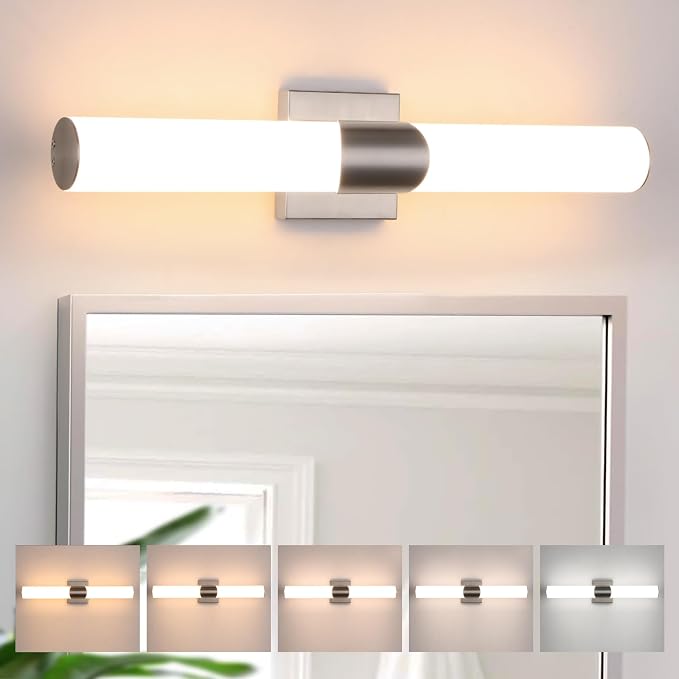 22" Brushed Nickel Bathroom Vanity Lights, Wall Lighting Fixtures | Modern Wall Light for Bathroom Bedroom Living Room Hallway