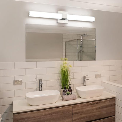 Brushed Nickel Bathroom Light Fixtures - 3CCT Dimmable LED Bathroom Vanity Lights - 32 Inch Modern Vanity Lighting Fixtures 3000K/4500K/6000K
