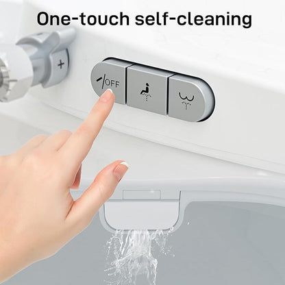 Bidet Toilet Seat – Non-Electric, Self-Cleaning Dual Nozzles for Frontal & Rear Wash, Adjustable Water Pressure, Slow-Close Lid, Fits Elongated Toilets – Hygienic & Eco-Friendly Upgrade (Contemporary)
