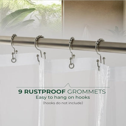 Clear Shower Curtain Liner with Side Suction Cups, Premium PEVA Plastic Shower Liner with 3 Magnets, Waterproof Bathroom Curtain, 54 x 72, Clear