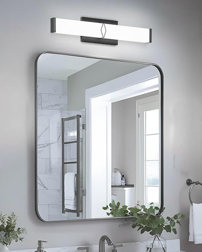 LED Bathroom Vanity Light,16inch Dimmable,20W 2000LM,5700K,ETL,BK | Integrated LED Modern Bathroom Light Fixtures,Matte Black Vanity Lighting Fixture Over Mirror,Wall Lights,ETL Certified
