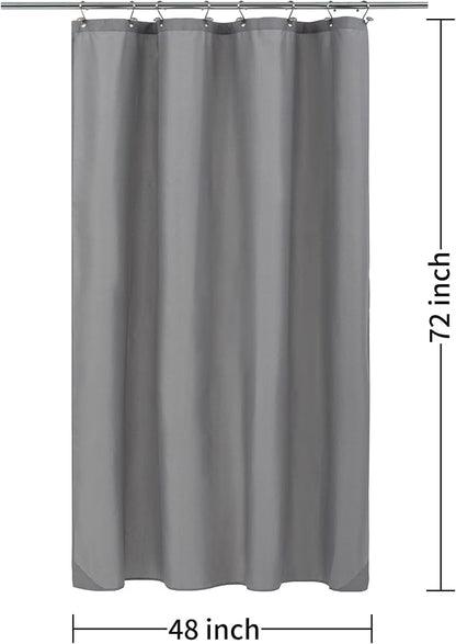 ALYVIA SPRING 48x72 Stall Waterproof Fabric Shower Curtain or Liner Grey | 2 Magnets, Soft Cloth & Hotel Quality, Machine Washable, Light-Weight, Stall Size