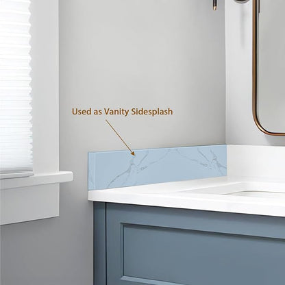 21 in. W x 4 in. H Sidesplash in Golden Calacatta, 21 Inch Universal Bathroom Vanity Sidesplashes, Quartz Side Splash for Bathroom Vanity Sink Top