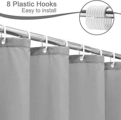 AooHome Fabric 48x72 Inch Small Shower Curtain, Stall Size Bathroom Curtain for Hotel, Water Repellent, Light Grey, 48 Width x 72 Height Inch