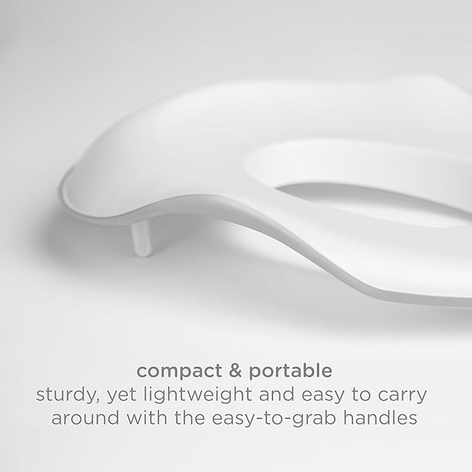 Ubbi Adjustable Toilet Trainer for Toddlers in Potty Training with Built-in Handles and Bonus Potty Hook for Easy Storage, Gray