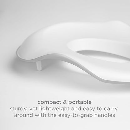 Ubbi Adjustable Toilet Trainer for Toddlers in Potty Training with Built-in Handles and Bonus Potty Hook for Easy Storage, Gray