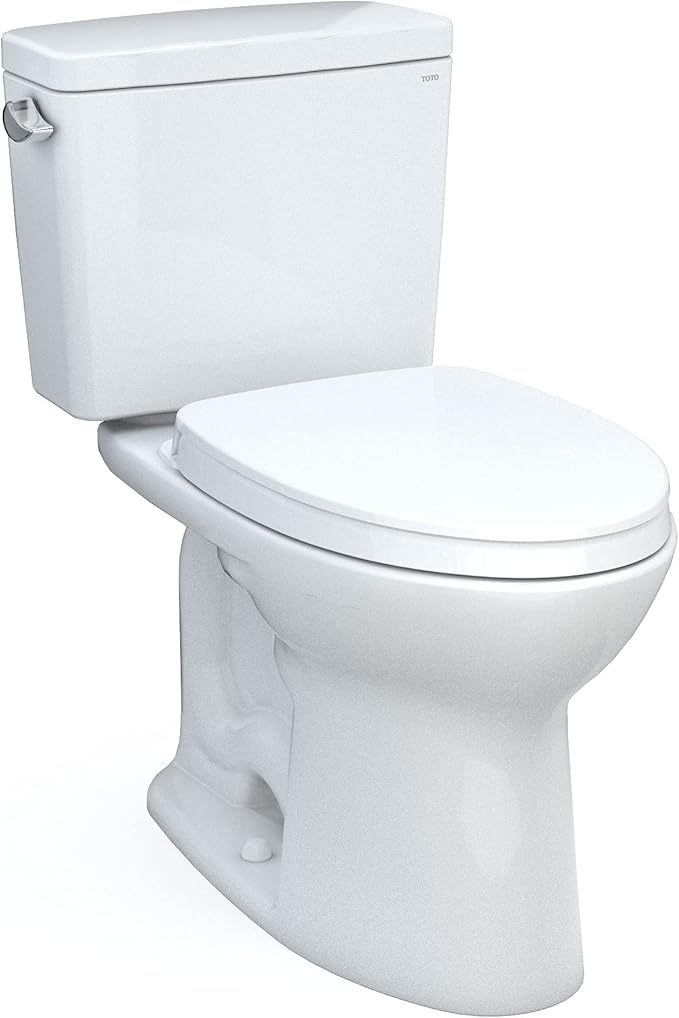 TOTO Drake Two-Piece Elongated 1.6 GPF TORNADO FLUSH Toilet with CEFIONTECT, Cotton White - CST776CSG#01