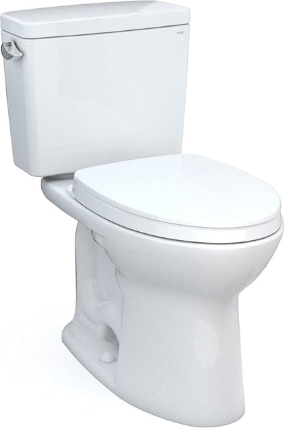 TOTO Drake Two-Piece Elongated 1.6 GPF TORNADO FLUSH Toilet with CEFIONTECT, Cotton White - CST776CSG#01