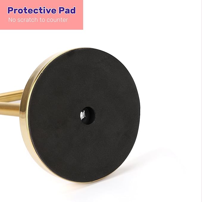 Gold Hand Towel Holder Stand for Bathroom Vanity Countertop SUS304 Stainless Steel T-Shape Free Standing Towel Rack Stand Towel Bar for Bathroom Kitchen