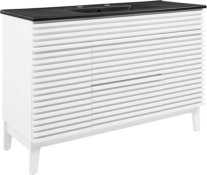 Modway Render 48" Single Bathroom Vanity in White Black